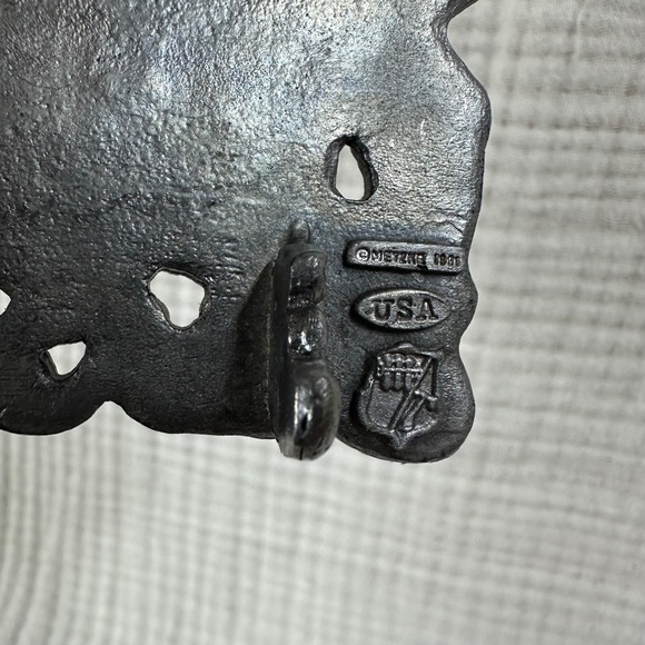 Metzke Pewter Sign Thank you for Not Smoking 1991 Plaque USA 4" x 3" - Picture 3 of 4